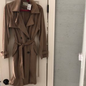 Zara ultra suede trench coat